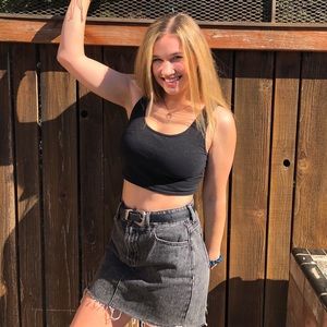 Pacsun denim skirt black